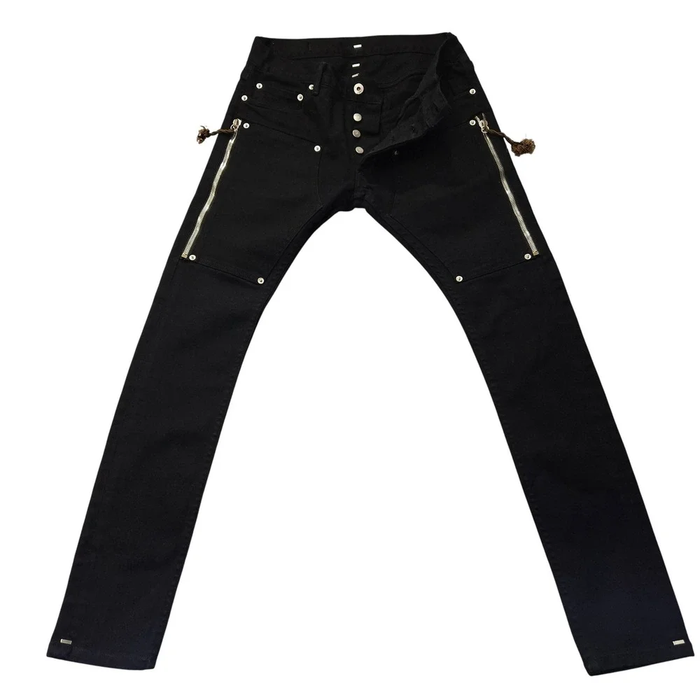 Mr Completely Jeans Mens 30x29 Black‎ Zip Detail Slim Fit Distressed Los Angeles